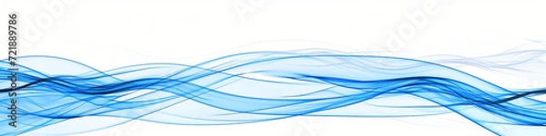 Obraz a transparent background with blue light waves