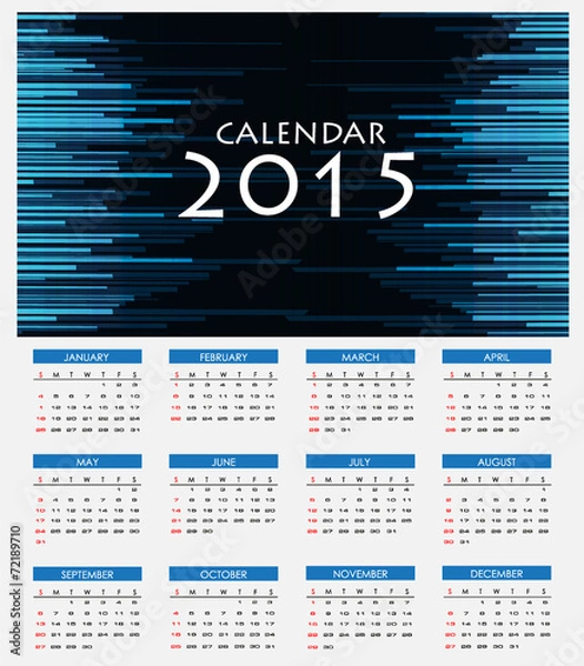 Obraz Calendar 2015. Vector Illustration