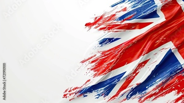 Obraz abstract united kingdom flag color on white background - AI Generated Abstract Art