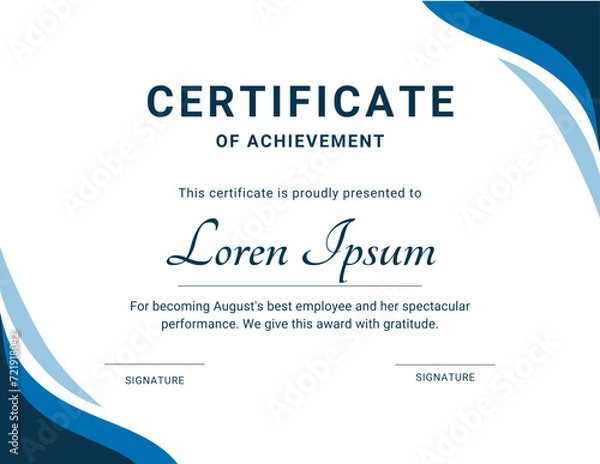 Obraz Appreciation Certificate Template: Recognize Achievements with Style, Modern Editable SVG
