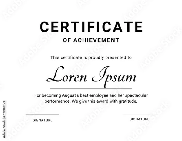 Obraz Appreciation Certificate Template: Recognize Achievements with Style, Modern Editable SVG