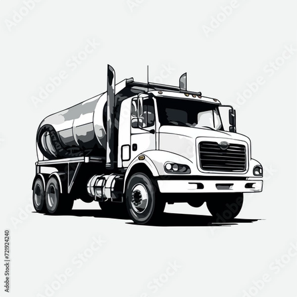 Fototapeta Pump truck in cartoon, doodle style. Image for t shirt. Isolated 2d vector illustration in logo, icon, sketch style, Eps 10. AI Generative