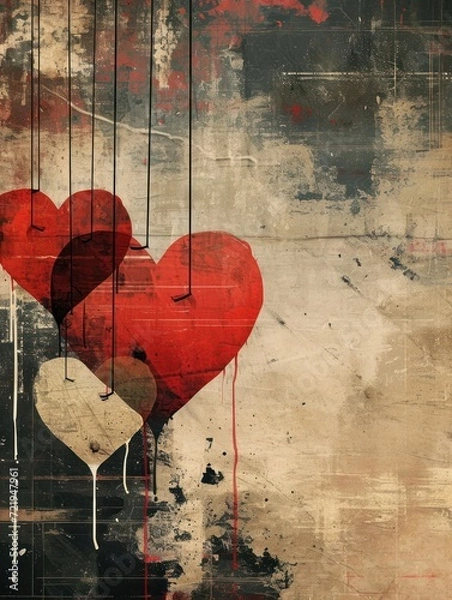 Obraz a heart painted on a wall