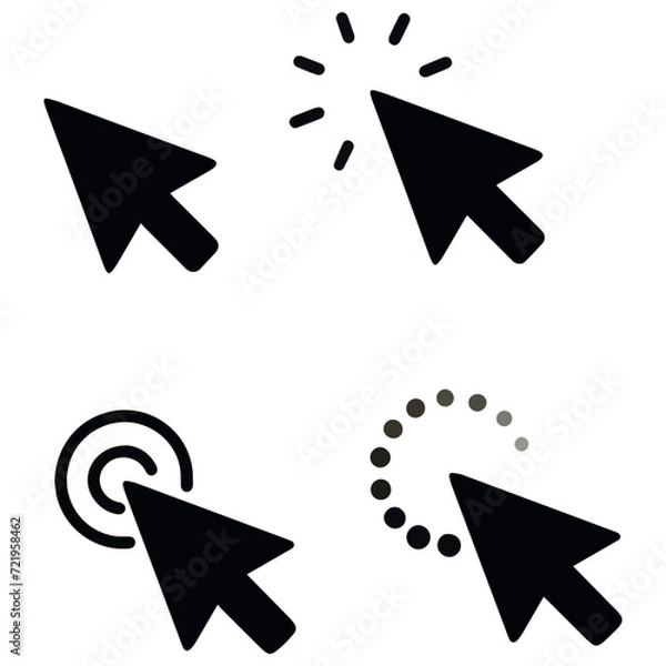 Obraz Vector cursor mouse click computer arrow icon set