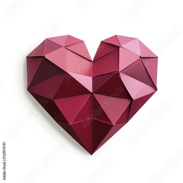 Obraz Origami Red Heart , Generative AI 
