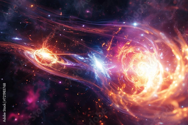 Obraz Two quanta generate quantum entanglement tens of thousands of light-years away.