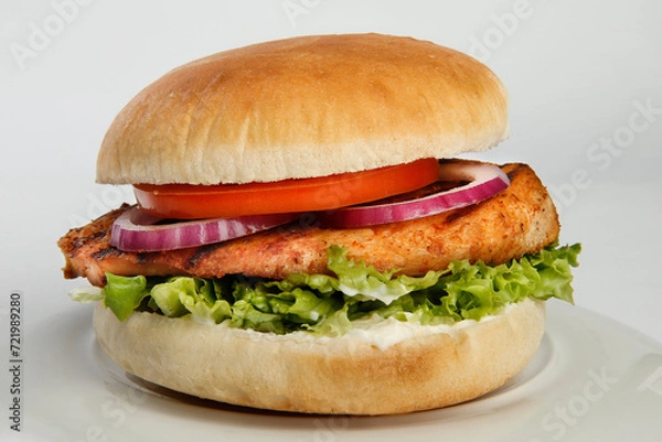 Fototapeta hamburger on a plate