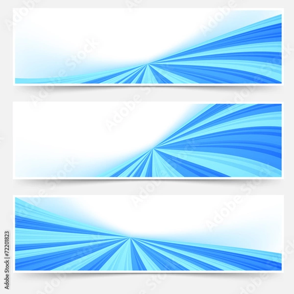 Fototapeta Blue stream swoosh header footer web set