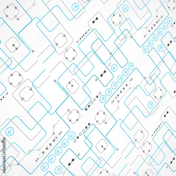 Obraz Abstract technological background with various technological ele