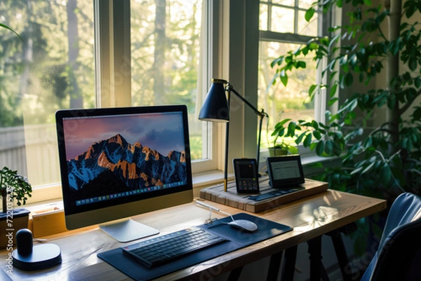 Fototapeta Home office setup