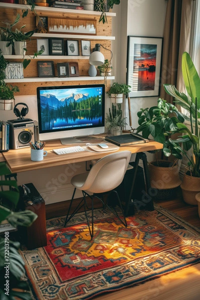 Fototapeta Home office setup