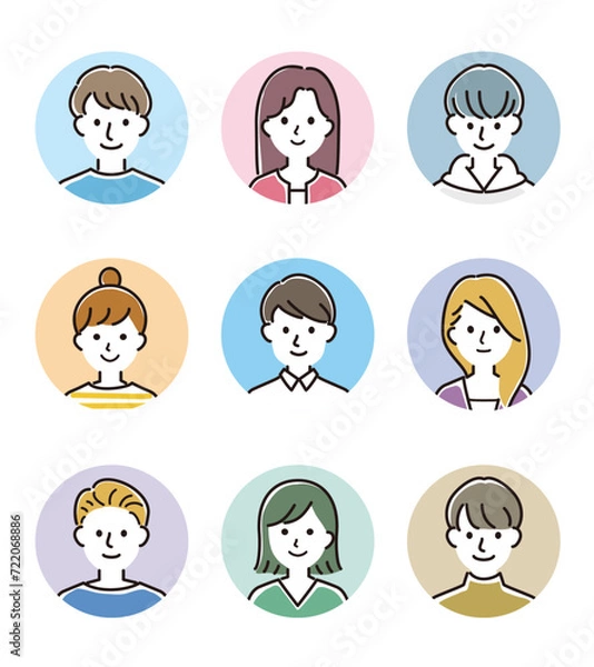 Obraz 男女のベクターアイコンセット