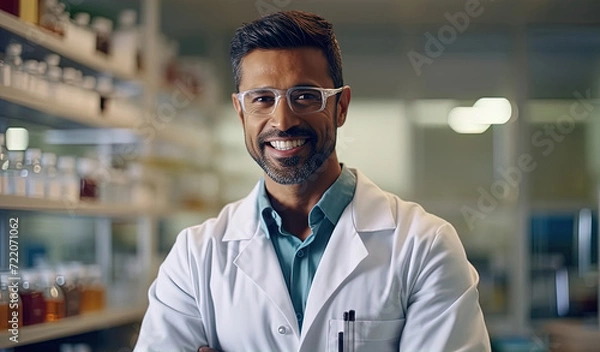 Fototapeta Scientist Creates Magical Elixir in Cutting-edge Lab