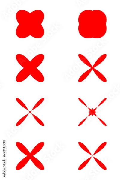 Obraz Free vector red different red colour shapes