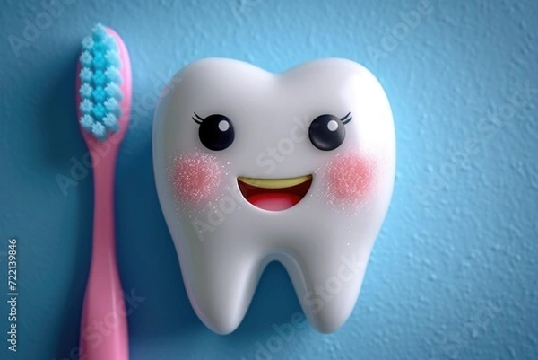 Fototapeta tooth with toothbrush