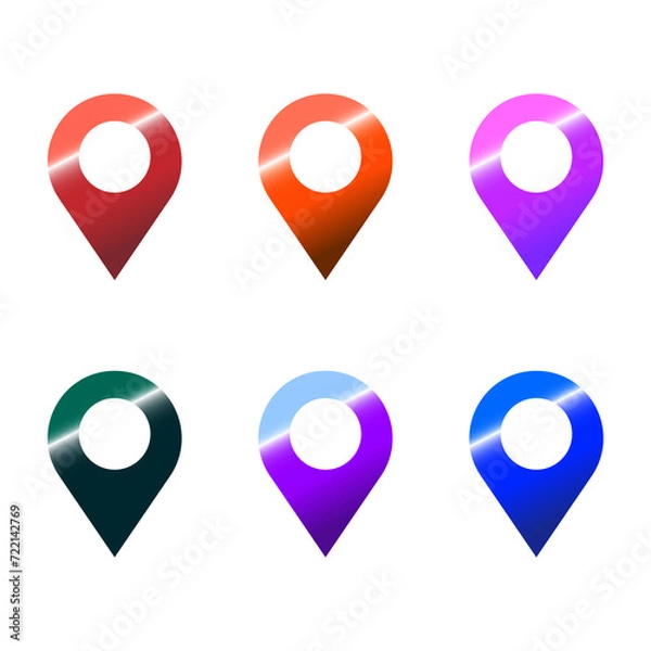 Obraz Free vector location gradient icons