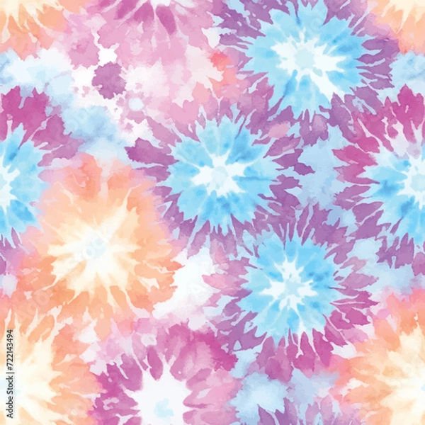 Fototapeta Seamless background with tai dye