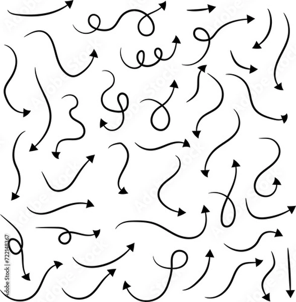 Obraz Free vector smooth stroke arrow brushes