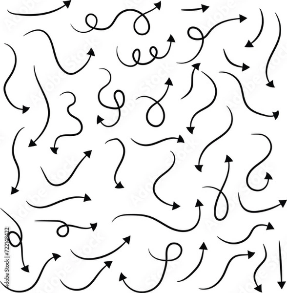 Obraz Free vector smooth stroke arrow brushes