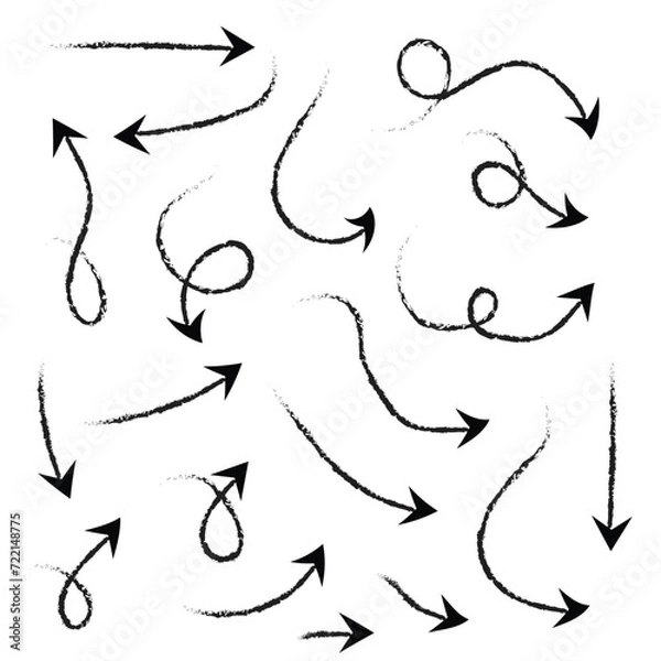 Obraz Hand drawn chalk style arrows