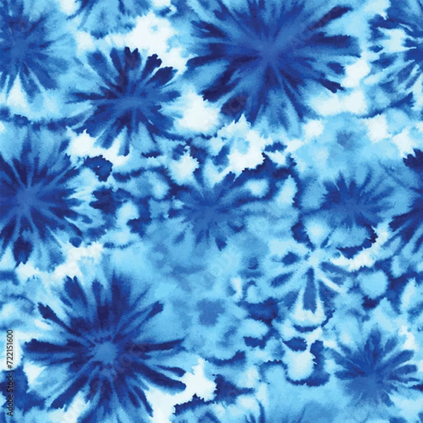 Fototapeta Seamless background with tai dye