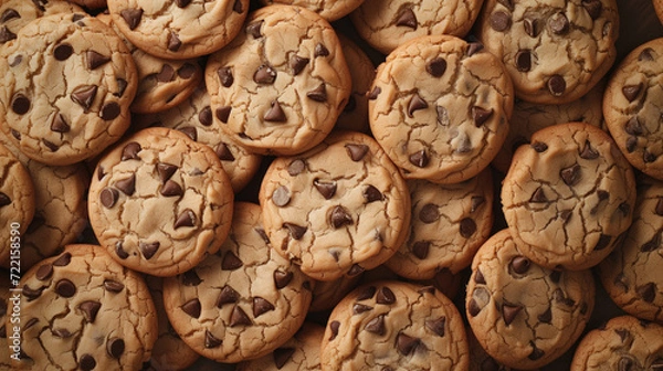 Obraz Chocolate chip cookies background