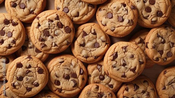 Obraz Chocolate chip cookies background