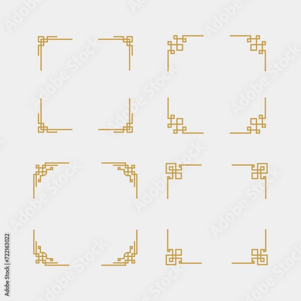 Obraz Chinese Frame Set. Geometric Oriental frame set.