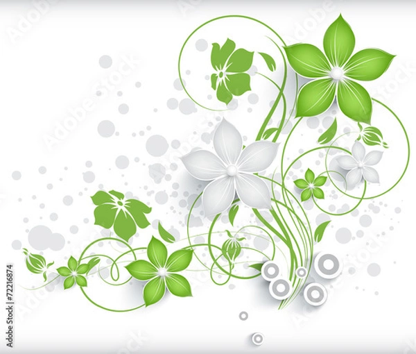 Obraz Abstract floral background with 3D effect