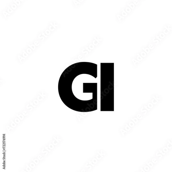 Fototapeta Letter G and I, GI logo design template. Minimal monogram initial based logotype.