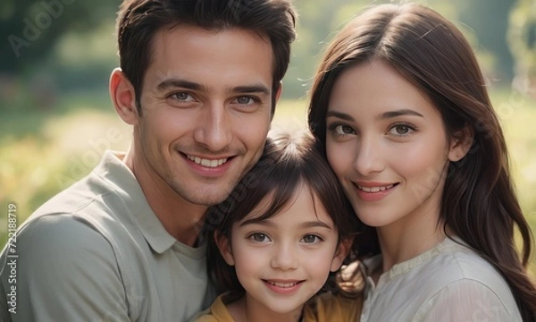 Obraz Unforgettable Smiles: A Happy Family Creating Priceless Memories with Their Precious Child