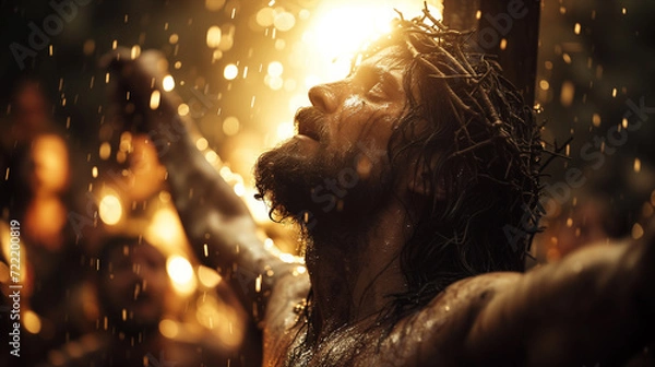 Obraz Jezus i krzyż