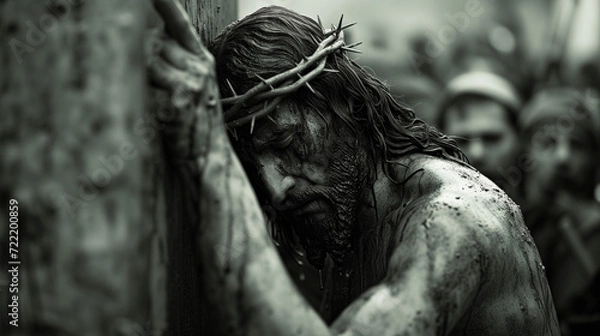 Obraz Jezus i krzyż