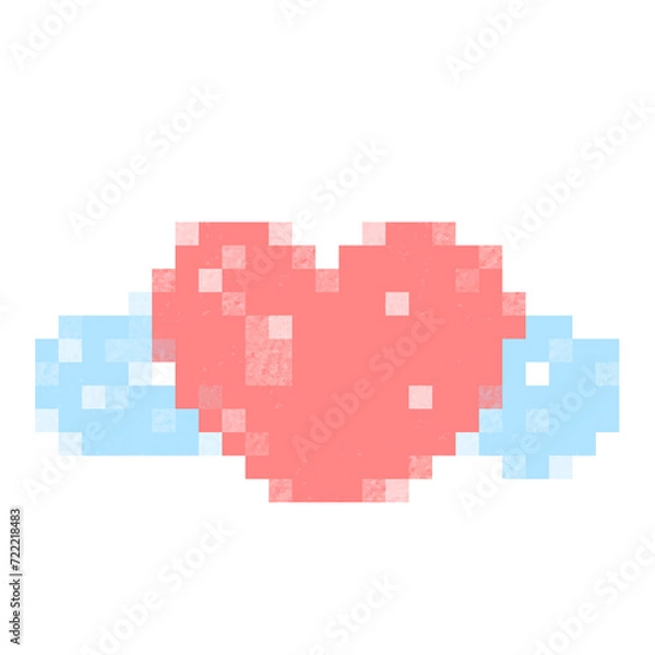 Obraz pixel heart puzzle