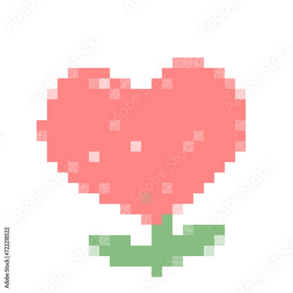 Obraz pixel heart pixel art