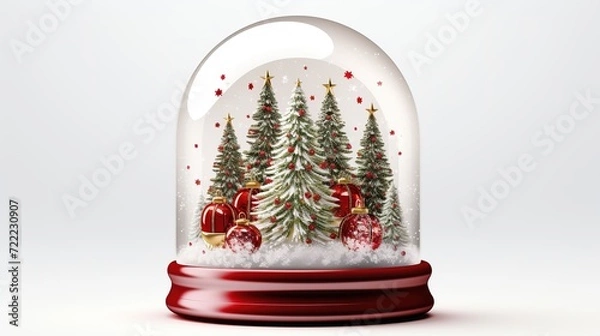 Obraz Christmas Resin Snow Ball Resin Crafts Snowflake Gift Home Decoration Glass Snow Globe Souvenir ai generated image