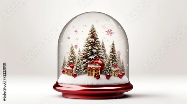 Fototapeta Christmas Resin Snow Ball Resin Crafts Snowflake Gift Home Decoration Glass Snow Globe Souvenir ai generated image