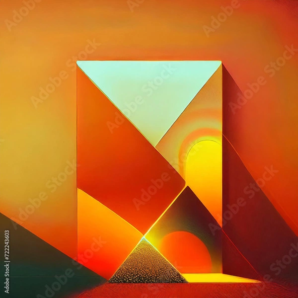 Obraz abstract geometric background mirror golden hour