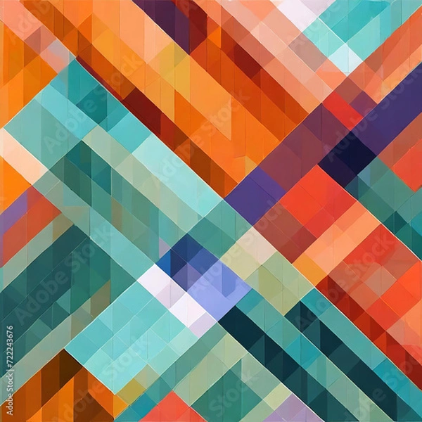 Obraz abstract geometric retro background squared tiles 