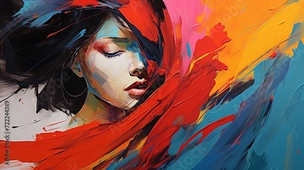 Obraz A canvas with a bold, expressive brushstroke.