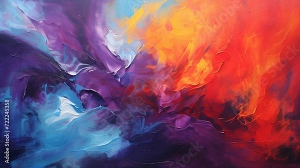 Obraz A canvas with a vibrant abstract expression.