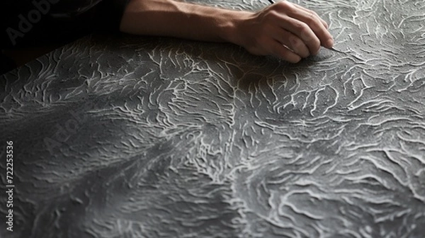 Obraz A painter using a stippling technique for texture.