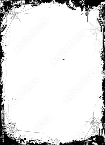 Fototapeta Halloween Background with spiders on white background