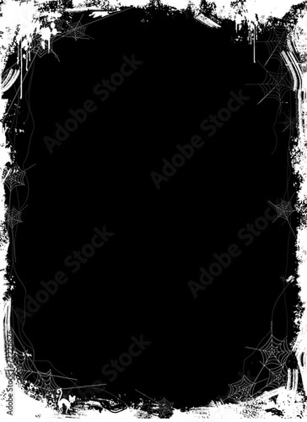 Fototapeta Silhouette of  Halloween Background with spiders and web