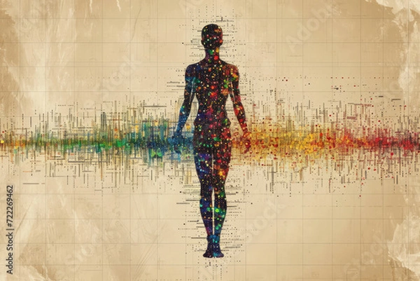 Fototapeta Meridians: Channels through which energy is believed to flow, connecting various parts of the body
