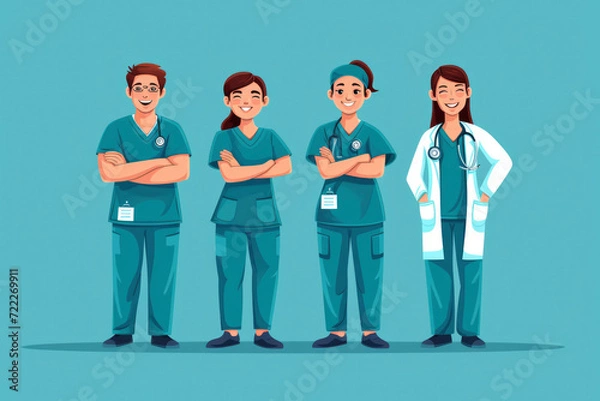 Fototapeta Licensed Practical Nurses (LPNs) and Licensed Vocational Nurses (LVNs): Assist with patient care under the supervision of RNs or physicians