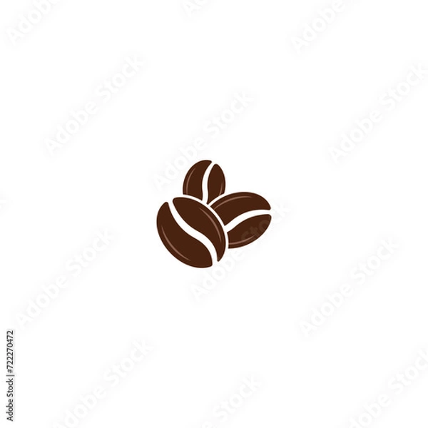 Obraz Three coffee beans logo vector graphics