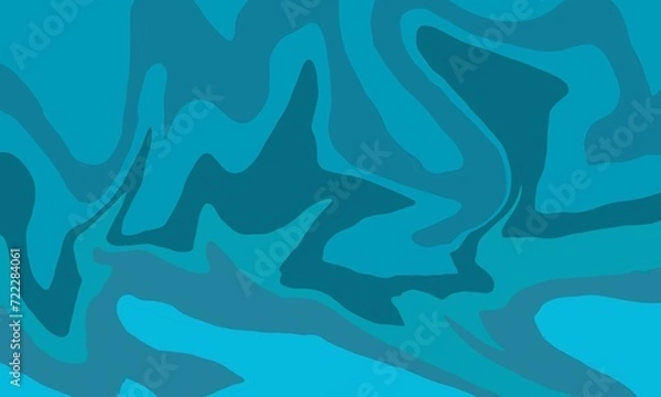 Fototapeta Waves, swirl, twirl abstract pattern background for print design. Twisted distorted texture in trendy retro psychedelic style illustration. Mix of gradient blue paint color, sea, water, ocean concept.