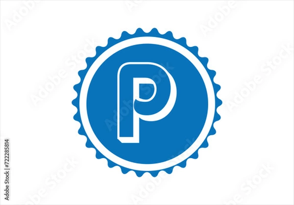 Fototapeta P Letter Initial Logo Design, Vector Template