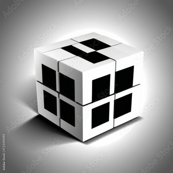 Fototapeta cube isolated on white background